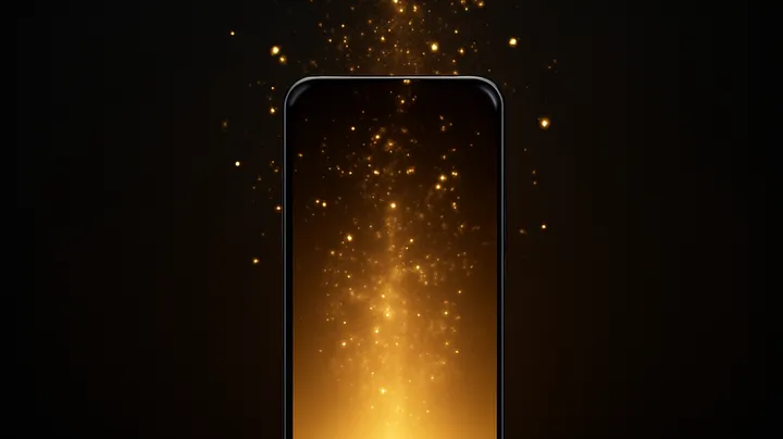 9777BUT COM Modern phone with glowing screen